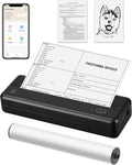 HPRT MT810 Portable Printer, A4 Wireless Bluetooth Travel Printer, Thermal Printer Support 8" & 4" Thermal Roll Paper Suitable for Home Vehincles Office Business